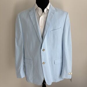 NWT Southern Pines Blazer Mens XL Sport Coat Jacket Two Button Light Blue Preppy